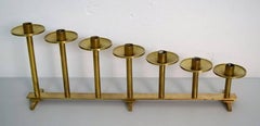 Large Floor Candlestick in Brass for Seven-Light