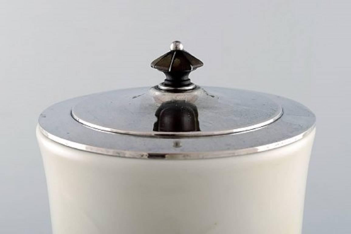 Art Deco Bing & Grondahl Art deco large porcelain vase with matching silver lid