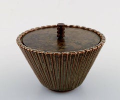 Arne Bang. Ceramic Vase with bronze lid.