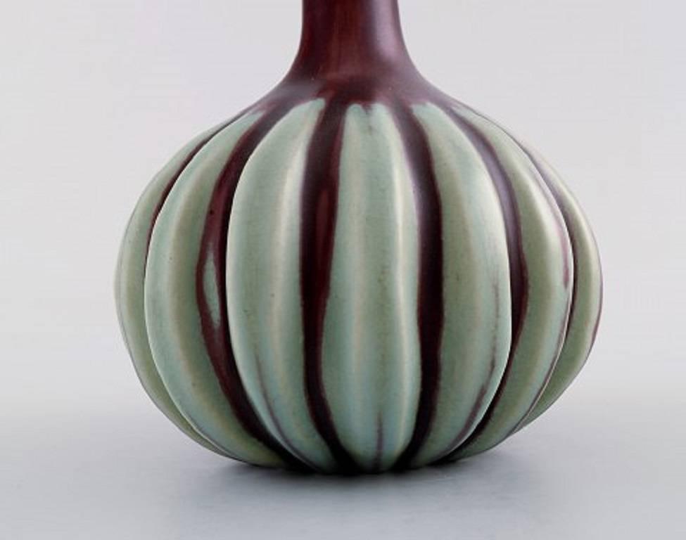 Scandinavian Modern Axel Salto for Royal Copenhagen Stoneware Vase Modeled with Narrow Mouth