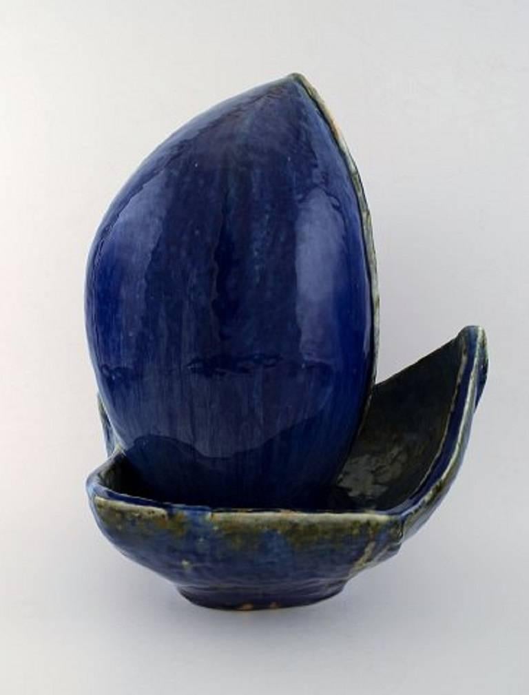 Scandinavian Modern Gerda Åkesson Sculptural Object of Glazed Ceramics