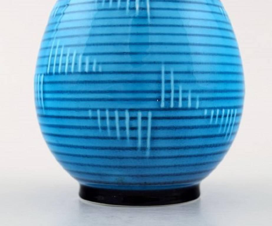 Danish B & G (Bing & Grondahl) Art deco turquoise vase in porcelain.  1920s.