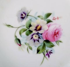 7 antique b&g bing & grøndahl deep plates. Hand painted with flowers