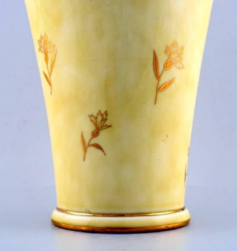 Large Sevres Vase in Porcelain with Yellow Glaze In Excellent Condition In Copenhagen, DK