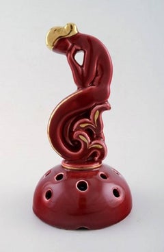 Gefle "Rubin", Sweden 1940s, Art Deco Floral Centerpiece