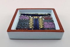 Dish by Stig Lindberg, Gustavsberg Studio, Faience, Sweden, Late 1940s
