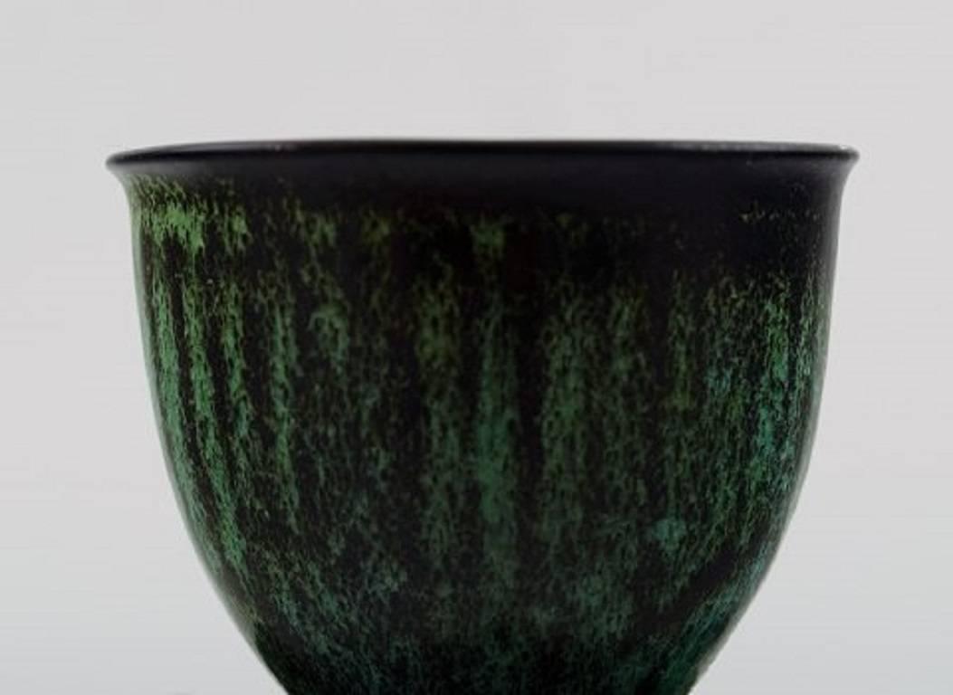 Art Deco Svend Hammershoi for Kähler, Denmark, Glazed Stoneware Art Pottery Vase, 1930s