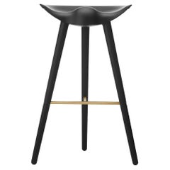 Mogens Lassen ML 42 Sgabello da banco in acciaio inox tinto nero Beeche per Audo