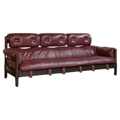 Mid century Percival Lafer style leather sofa