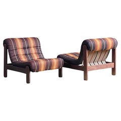 Pair of 1970's German Brutalist sling lounge chairs - modular sofa