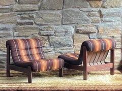 Pair of 1970's German Brutalist sling lounge chairs - modular sofa