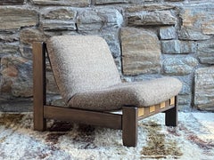 Mid century 1970's Brutalist oak sling lounge chair - Carl Straub