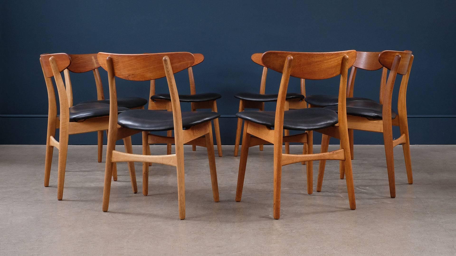 20th Century Set of Eight Hans Wegner CH30 Chairs