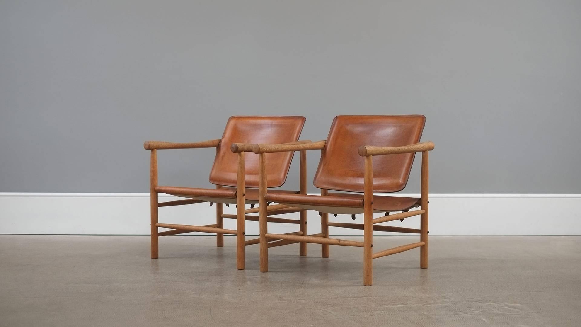 Danish Kai Lyngfeldt Larsen Safari Chairs