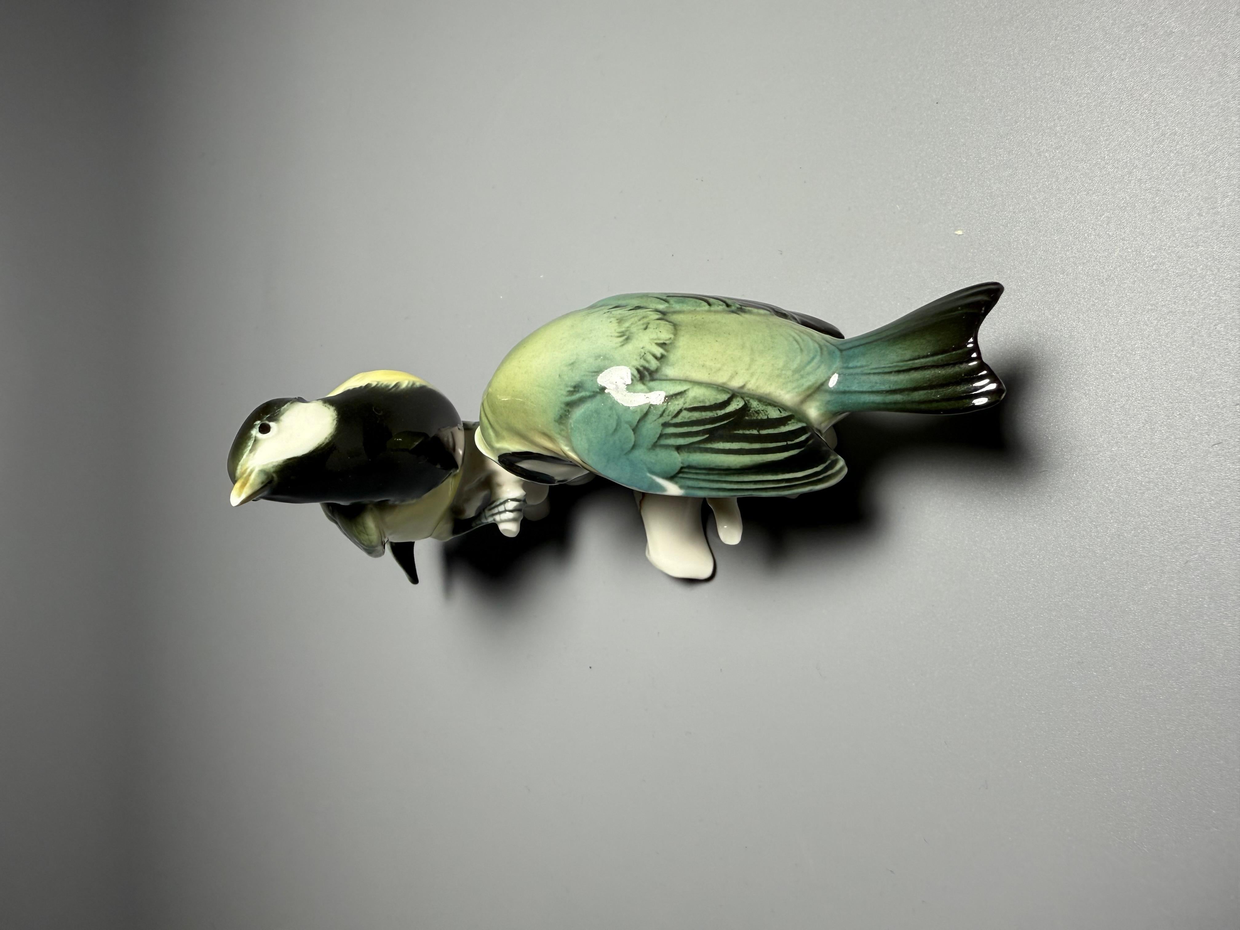 Figura di porcellana Uccelli Karl Ens Cinciallegra Blu In condizioni buone in vendita a Uppsala , SE