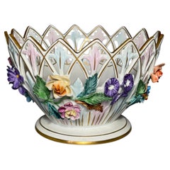 Rococo 1910 Hand Painted Centerpiece Bowl Carl Thieme Potschappel Dresden