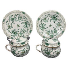 Meissen Porcelain Lidded Cup and Saucer Set, Indian Green, 1960