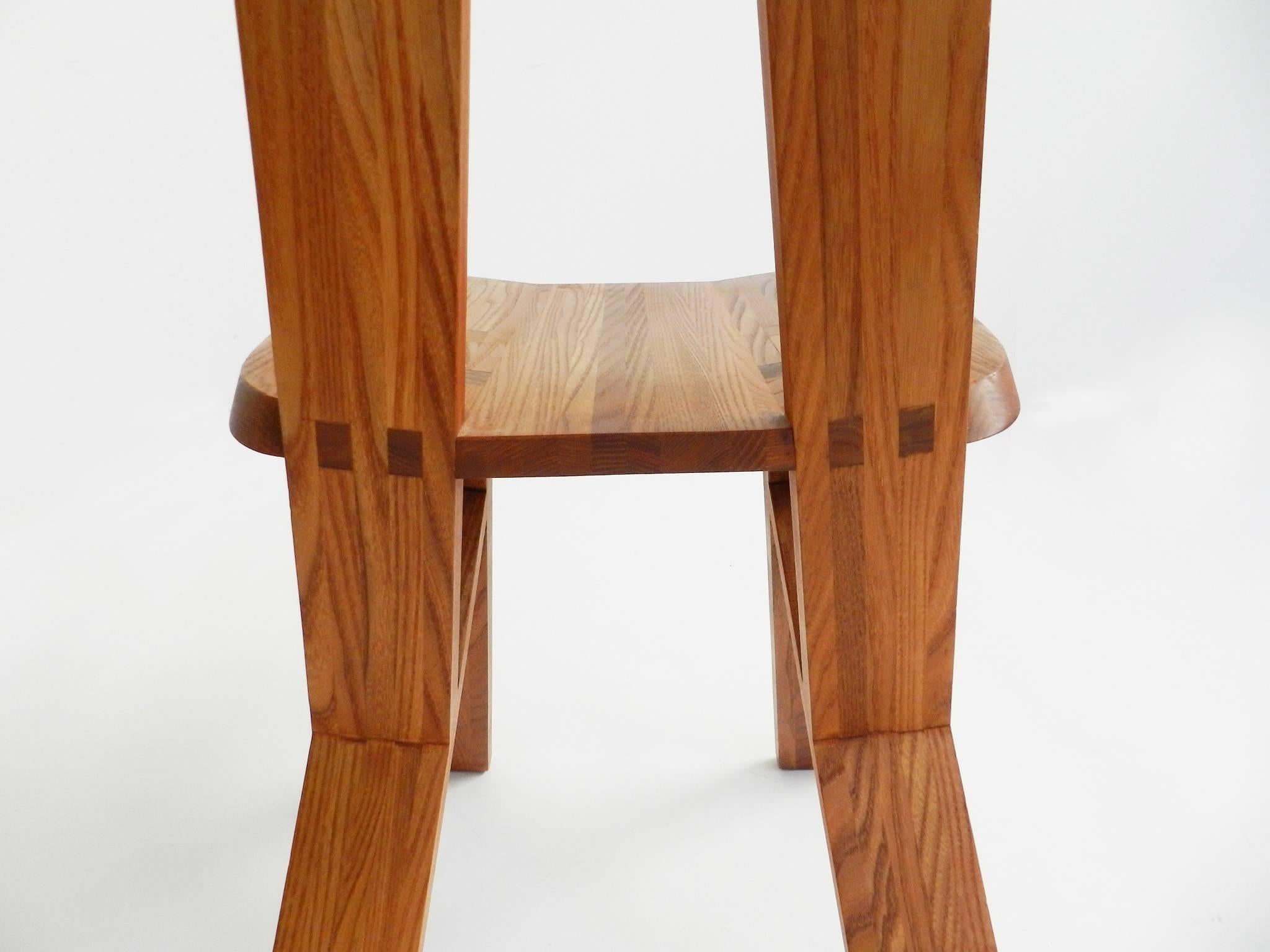 Wood Set of Four Chairs by Pierre Chapo