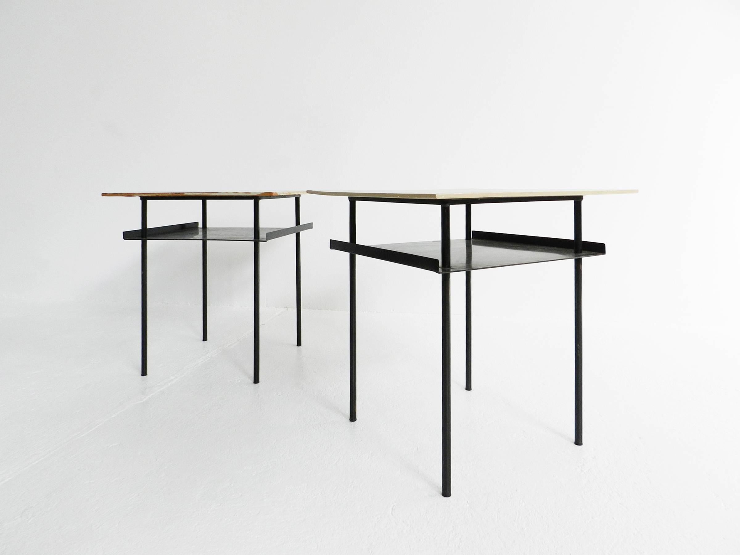 Mid-Century Modern Pair of Auping Side Tables by Wim Rietveld For Sale
