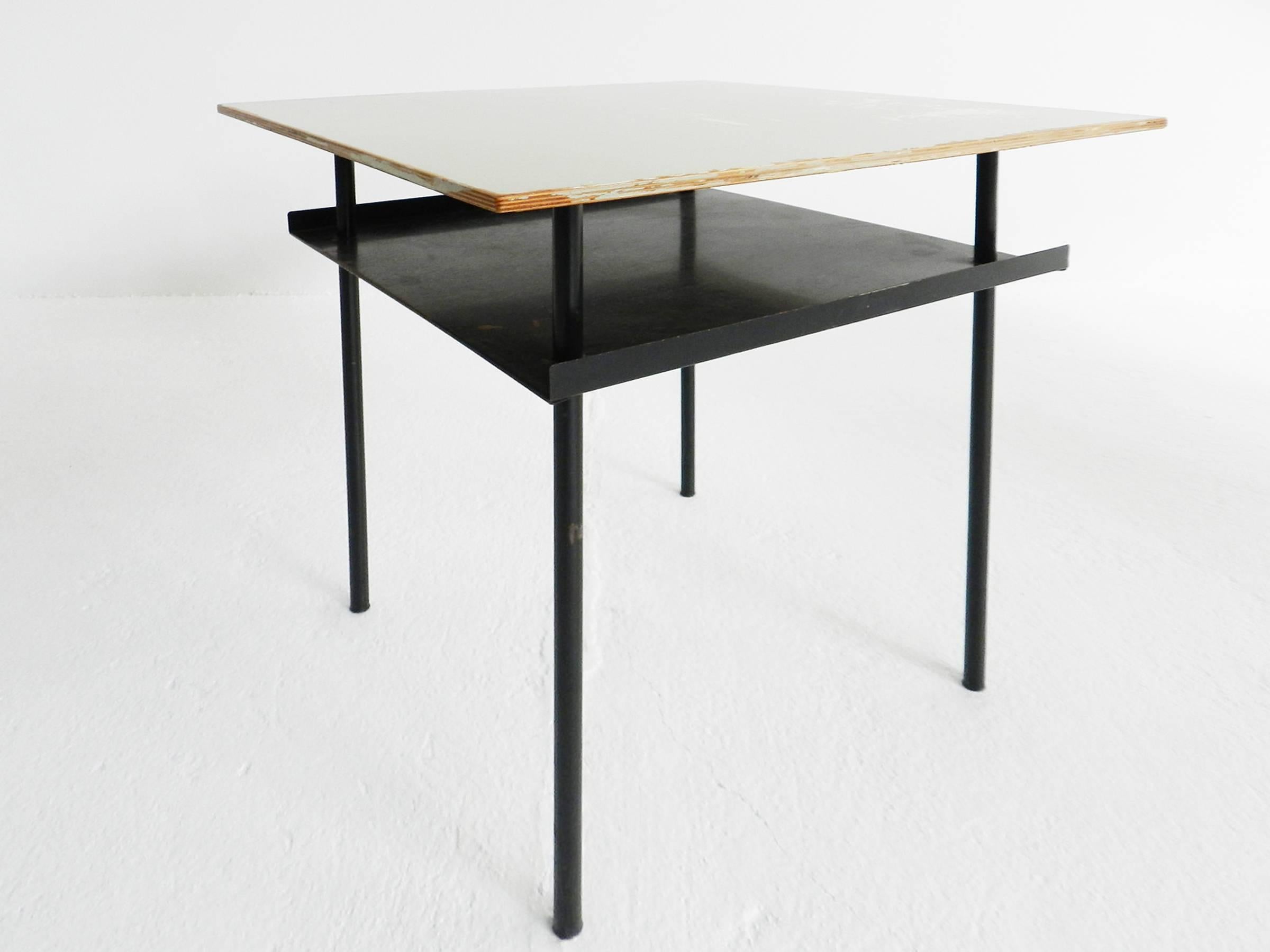 Metal Pair of Auping Side Tables by Wim Rietveld For Sale