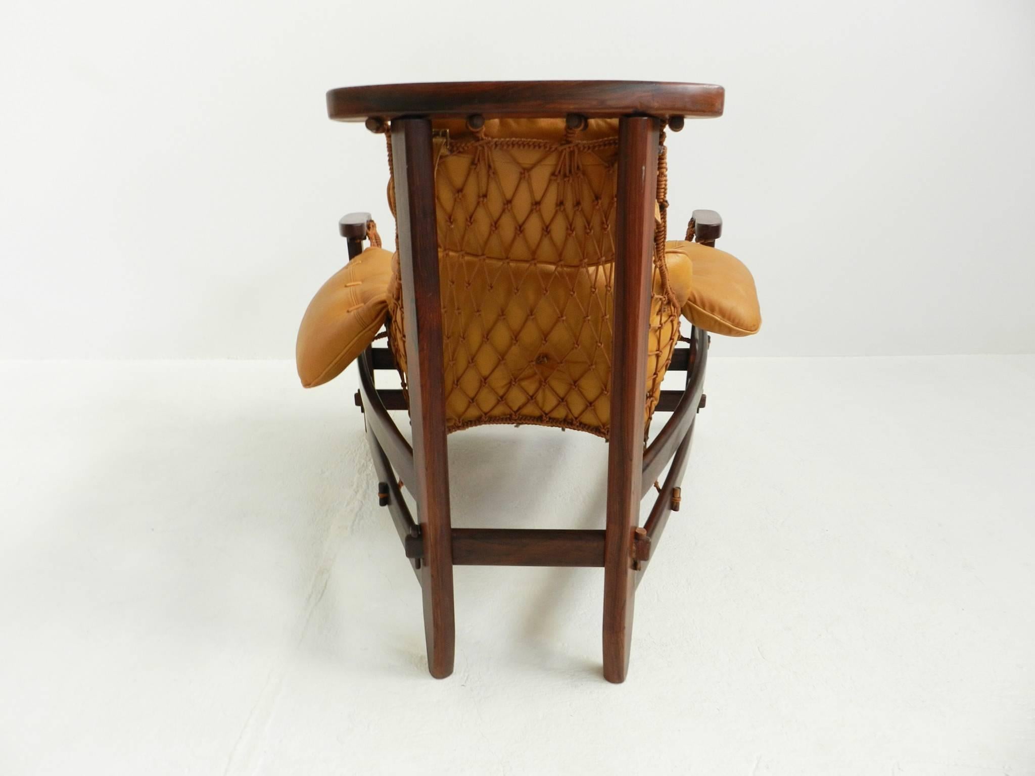 Mid-Century Modern Pair of Captain's Lounge Chairs by Jean Gillon in Jacaranda Wood