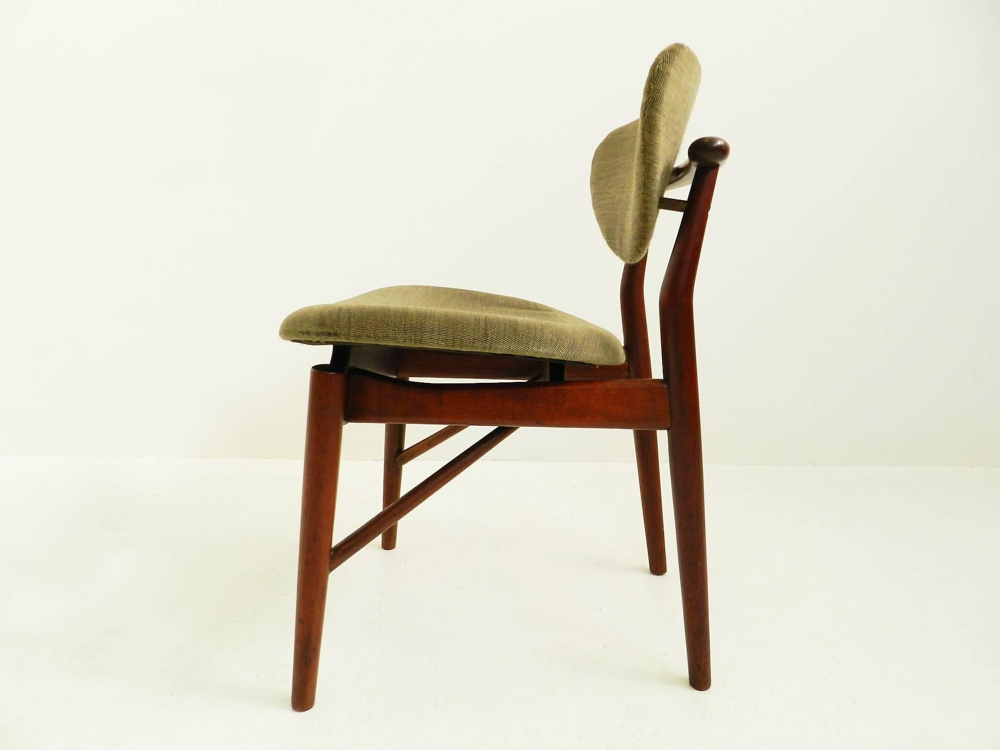 Mid-Century Modern Finn Juhl, Rare Set of Four Original Dining Chairs, Model 108 For Sale