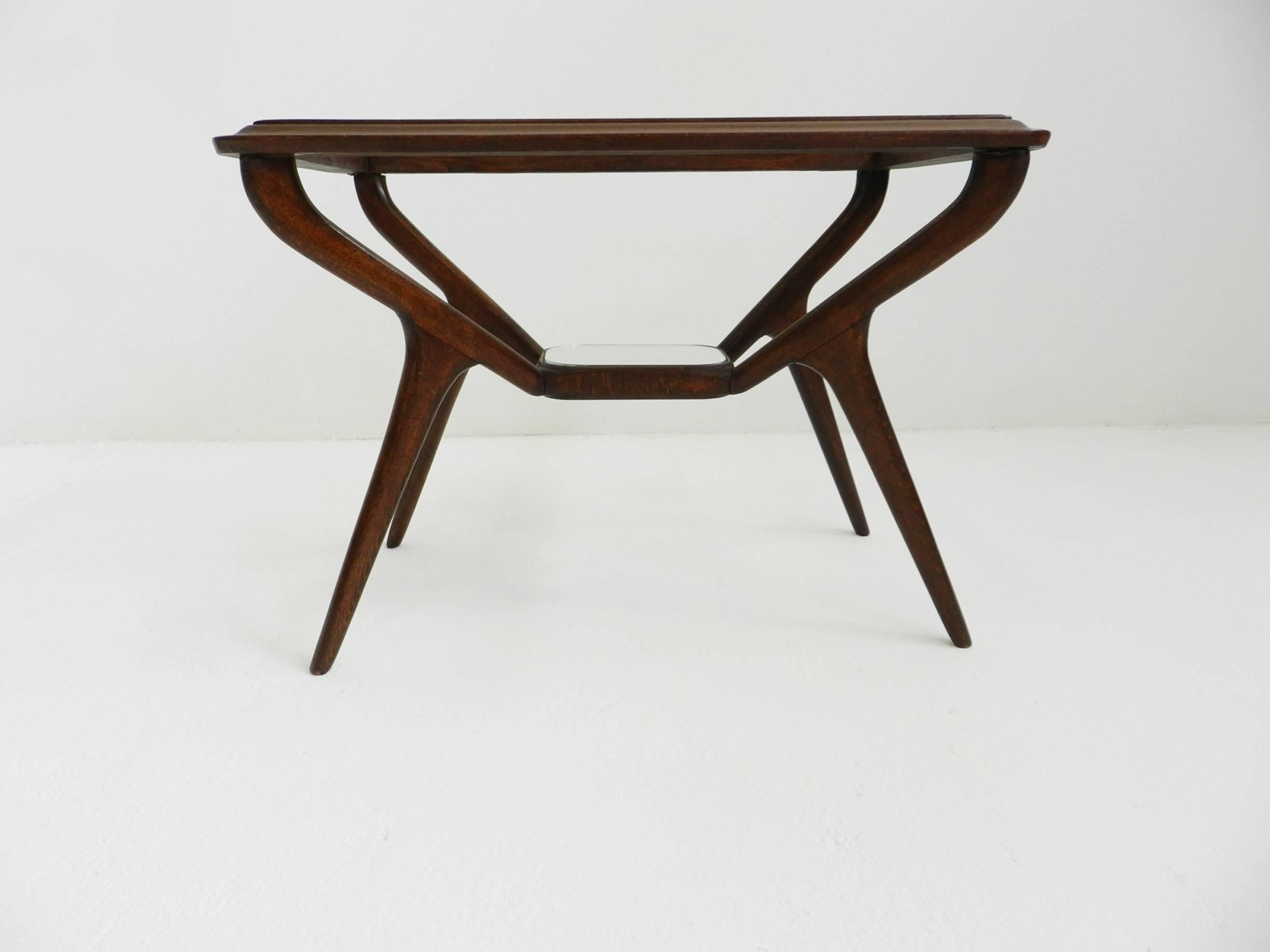 Mid-Century Modern Elegant Mirrored Side Table