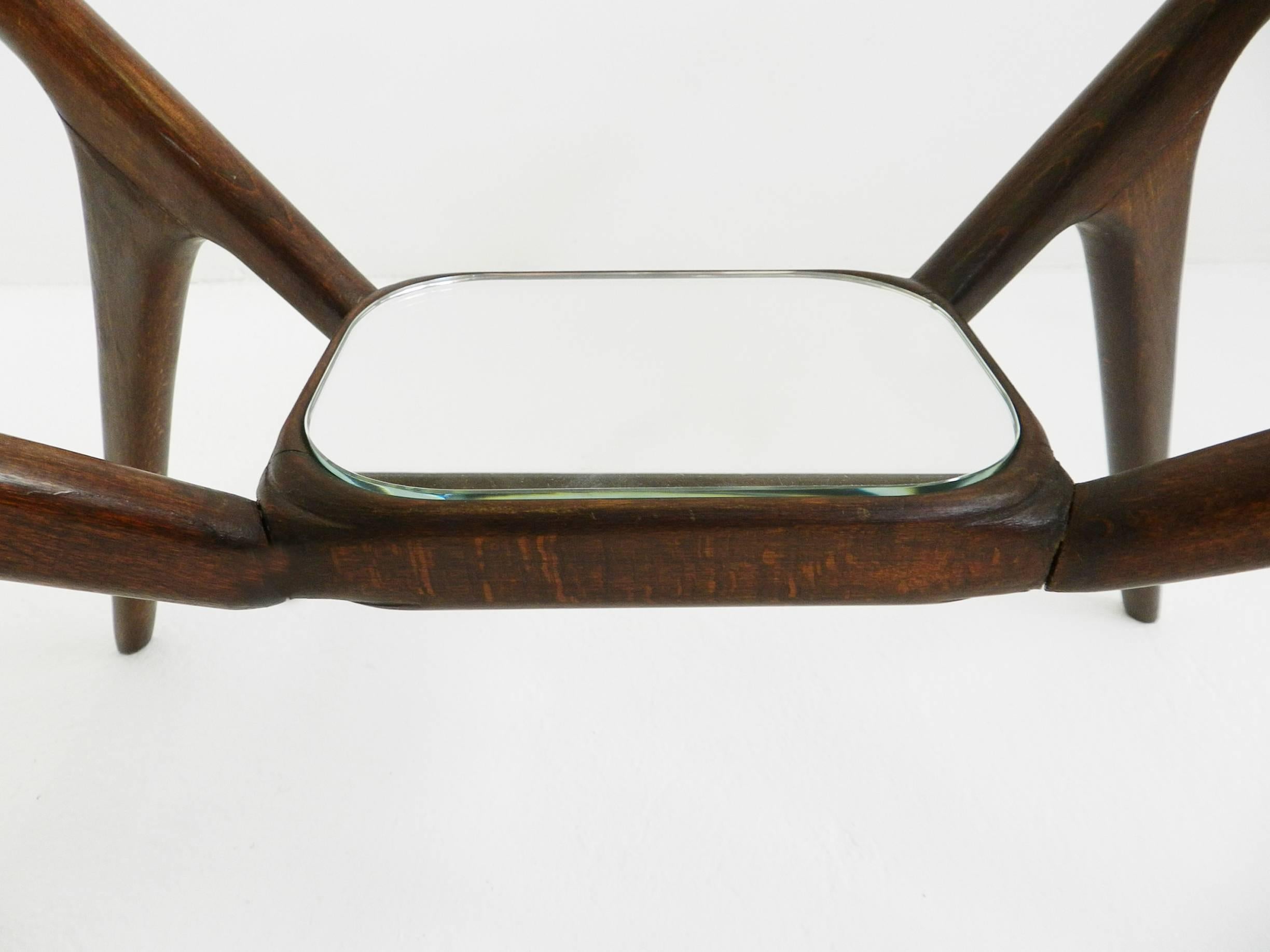 Mid-20th Century Elegant Mirrored Side Table