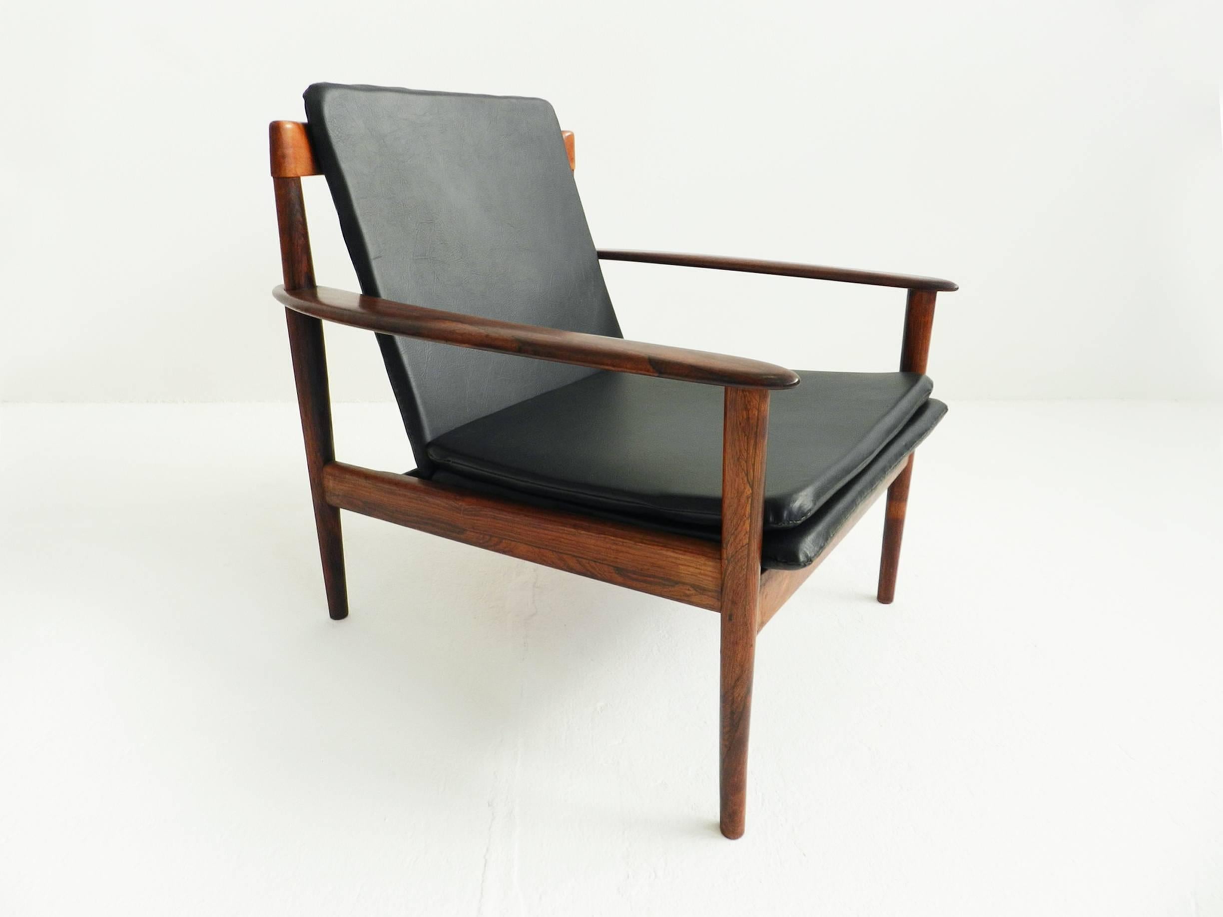 Mid-Century Modern Pair of Grete Jalk Teak Easy Chairs Mod. PJ 56/1 Poul Jeppesen, Danish Modern