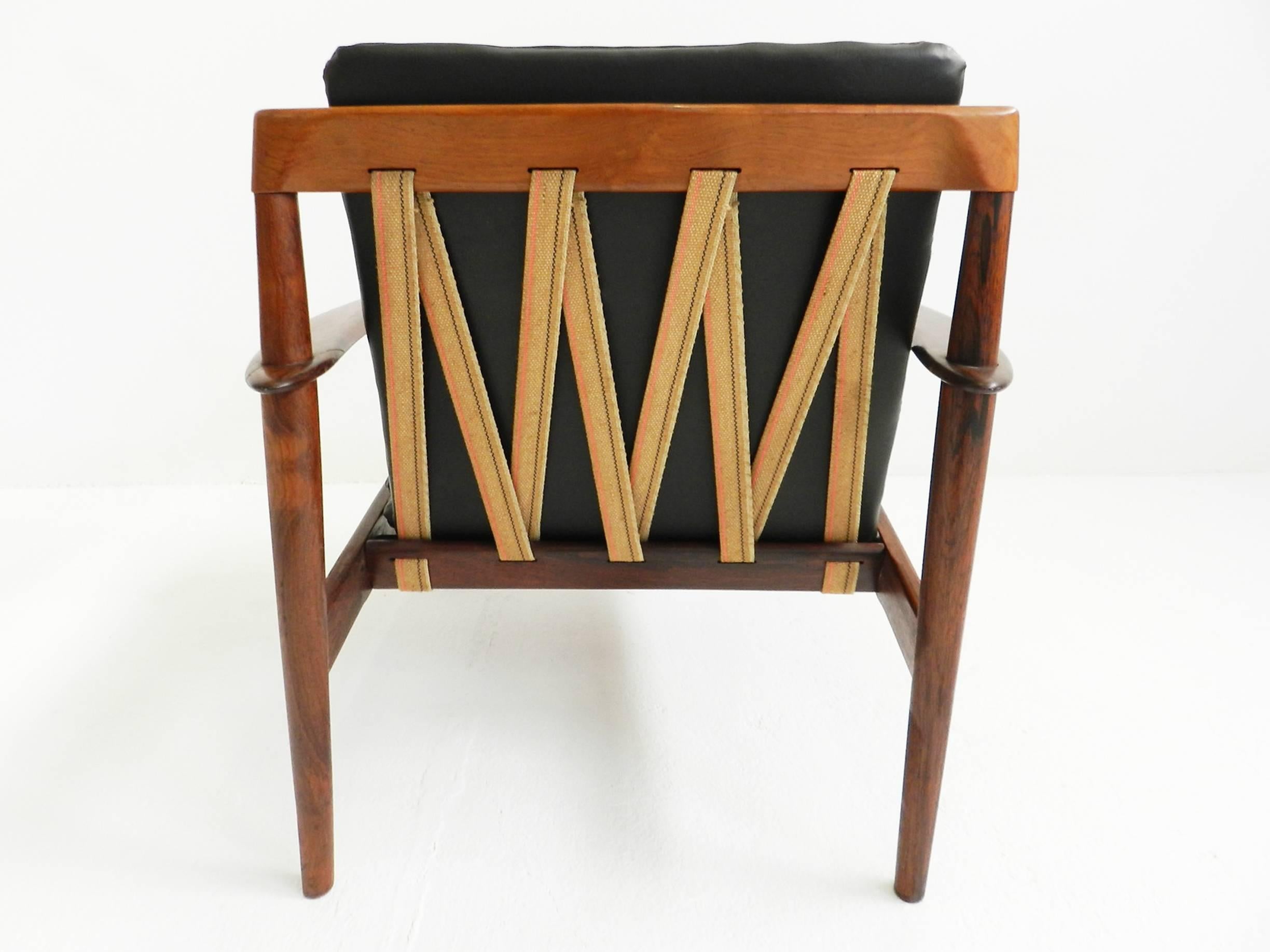 Upholstery Pair of Grete Jalk Teak Easy Chairs Mod. PJ 56/1 Poul Jeppesen, Danish Modern