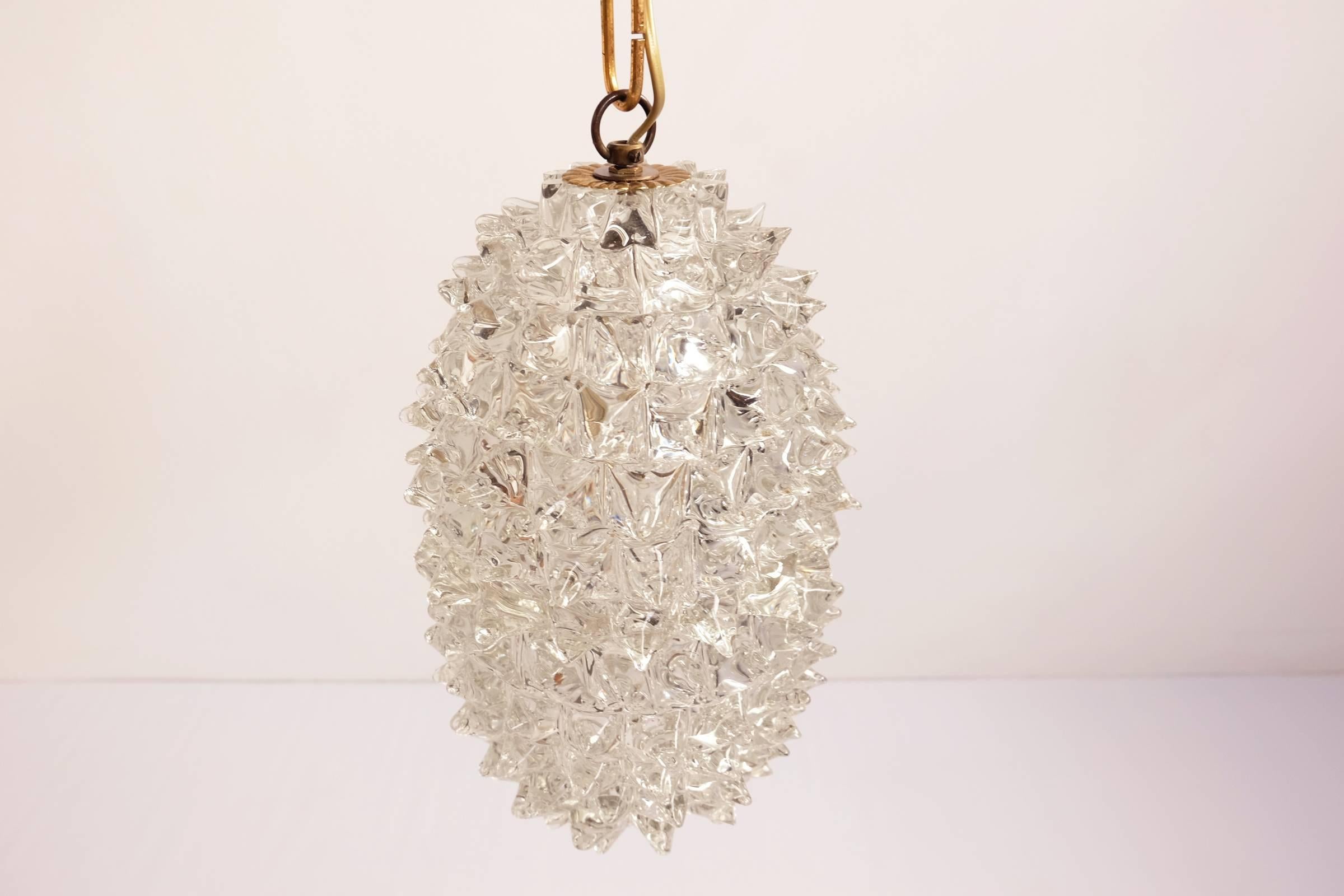 Mid-20th Century Massive Murano Glass Pendant Lamp