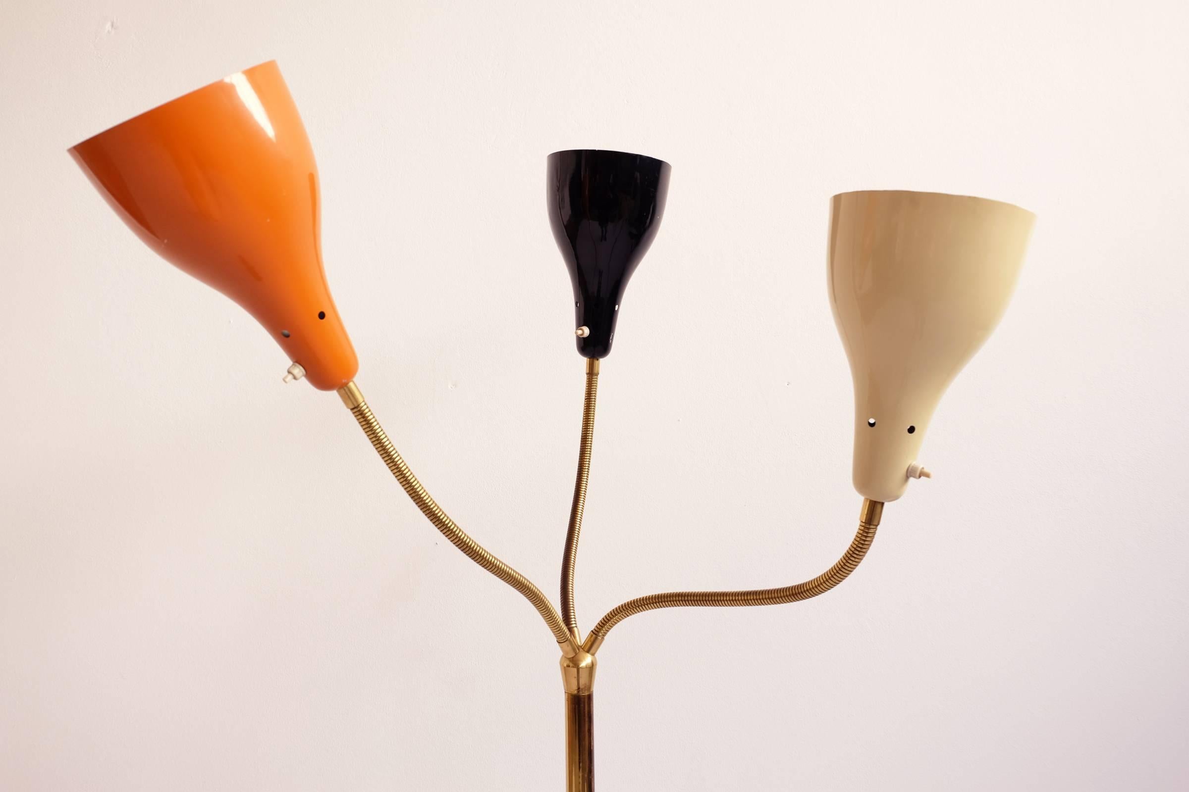 Mid-Century Modern Tree Arms Adjustable Italian Design Floor Lamp For Sale