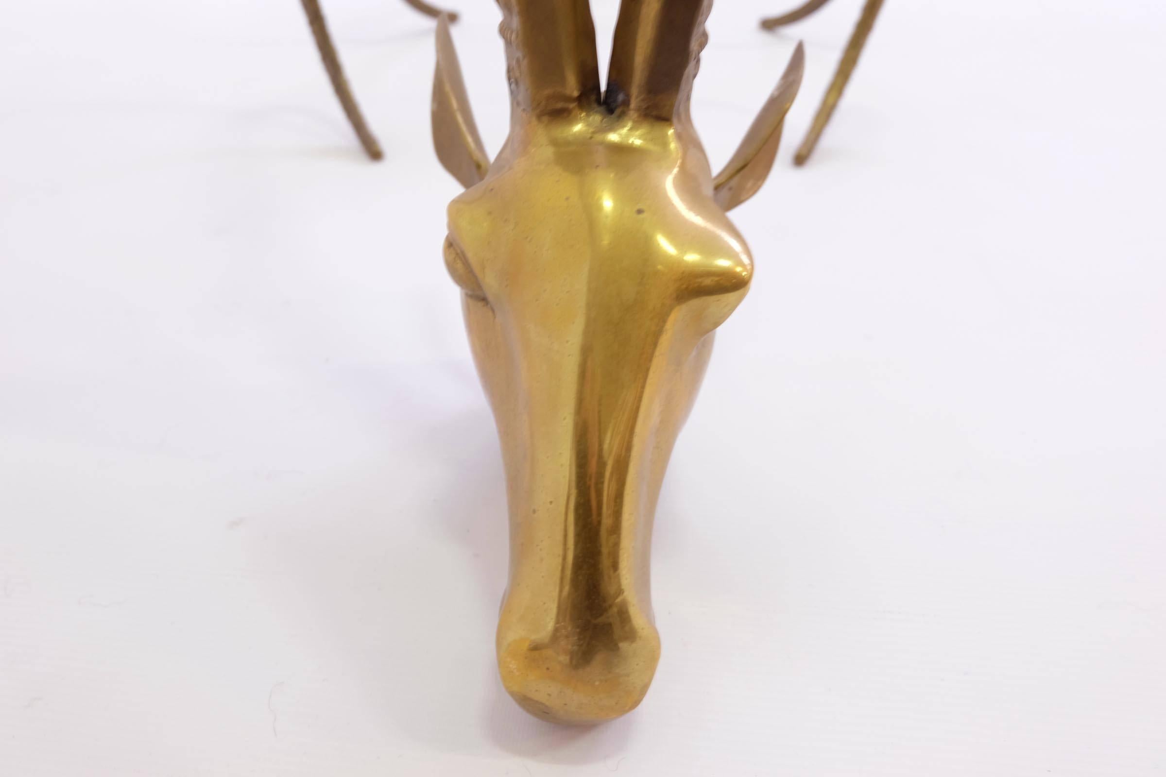 Sculptural Brass Ibex Heads Coffee Table, Alain Chervet Attributed In Excellent Condition In Morbio Inferiore, CH