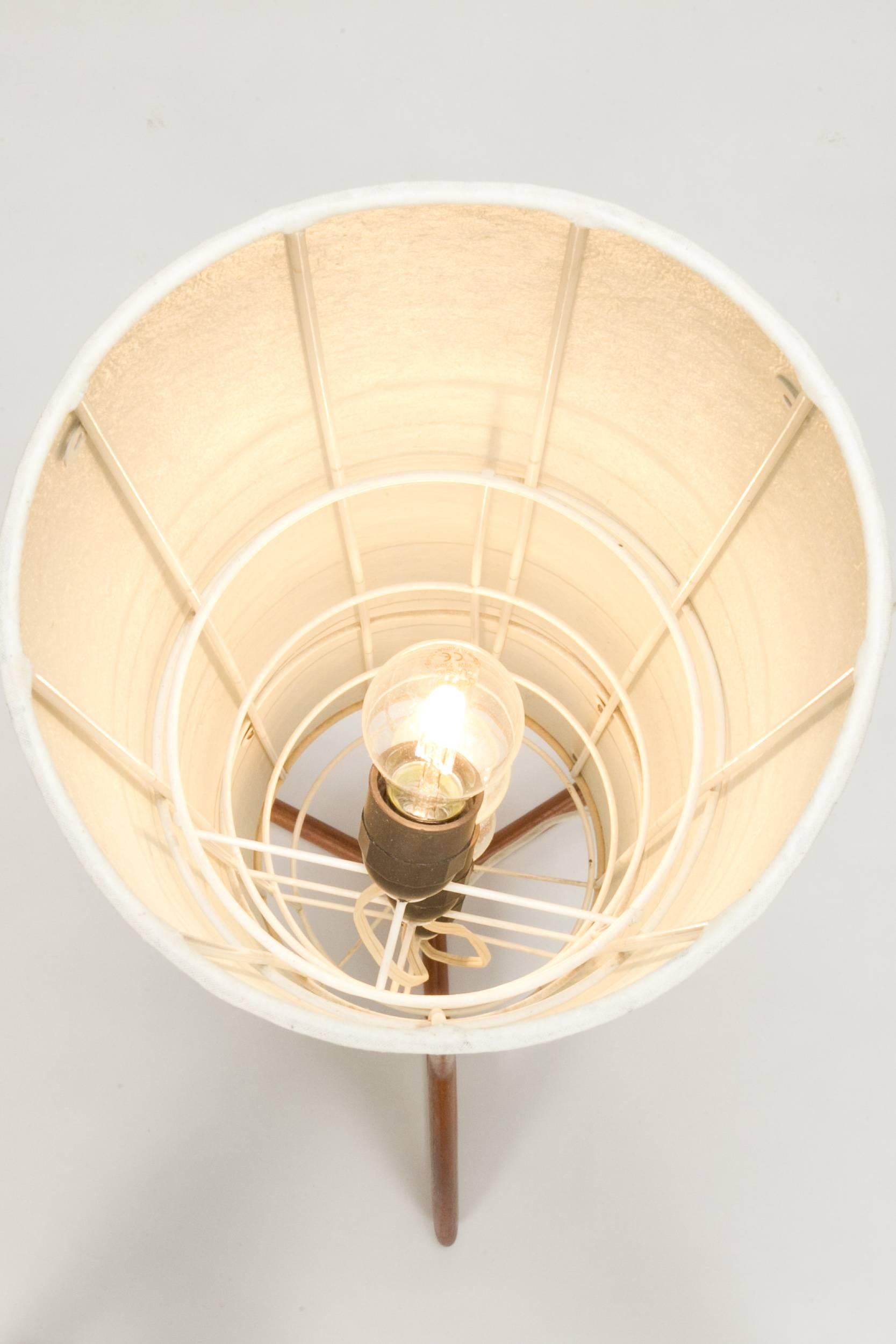 Sculptural Danish Teak Floor Lamp Tripod Base, 1960 2