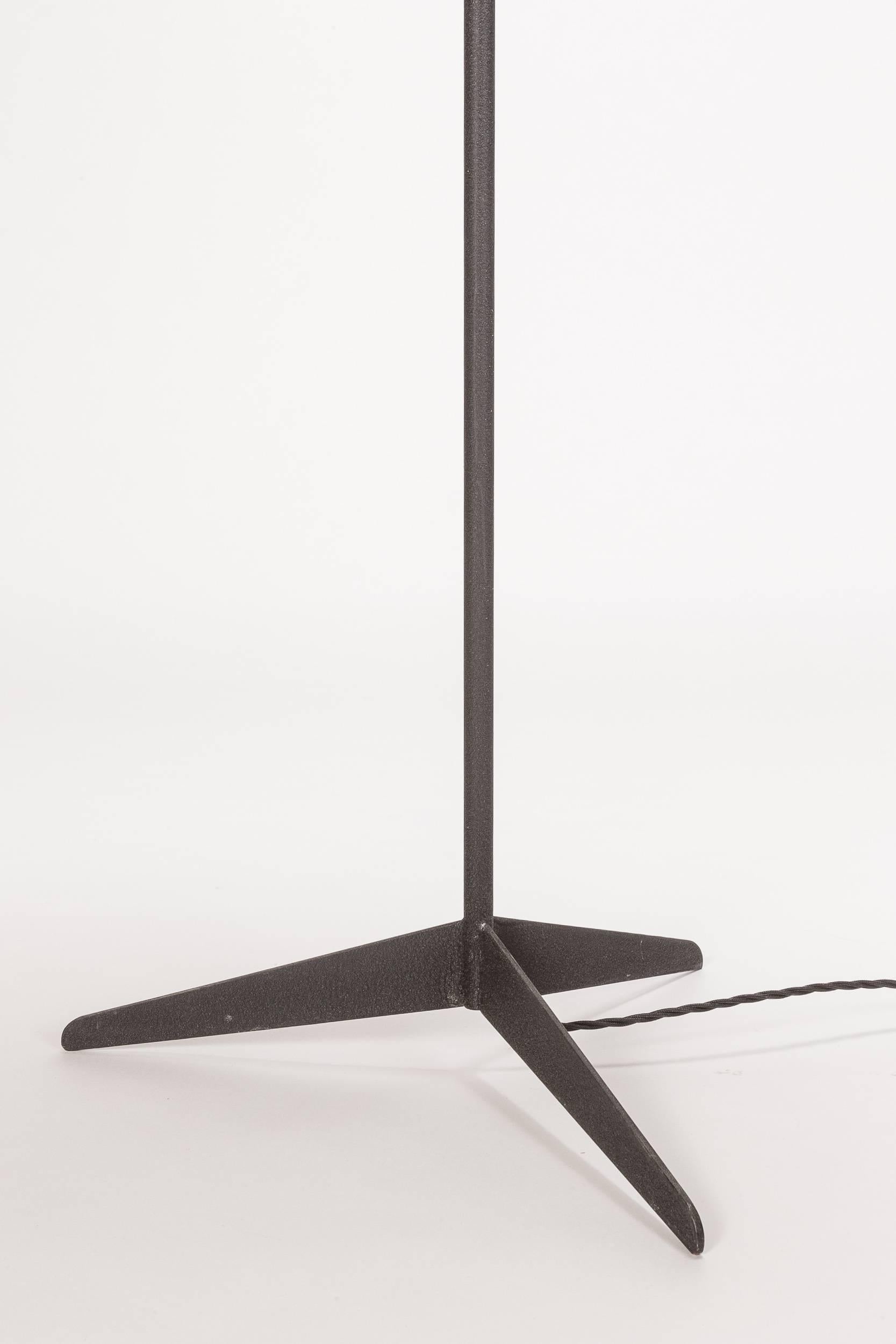 French Floor Lamp Tripod Wrinkle Finish, 1950 2