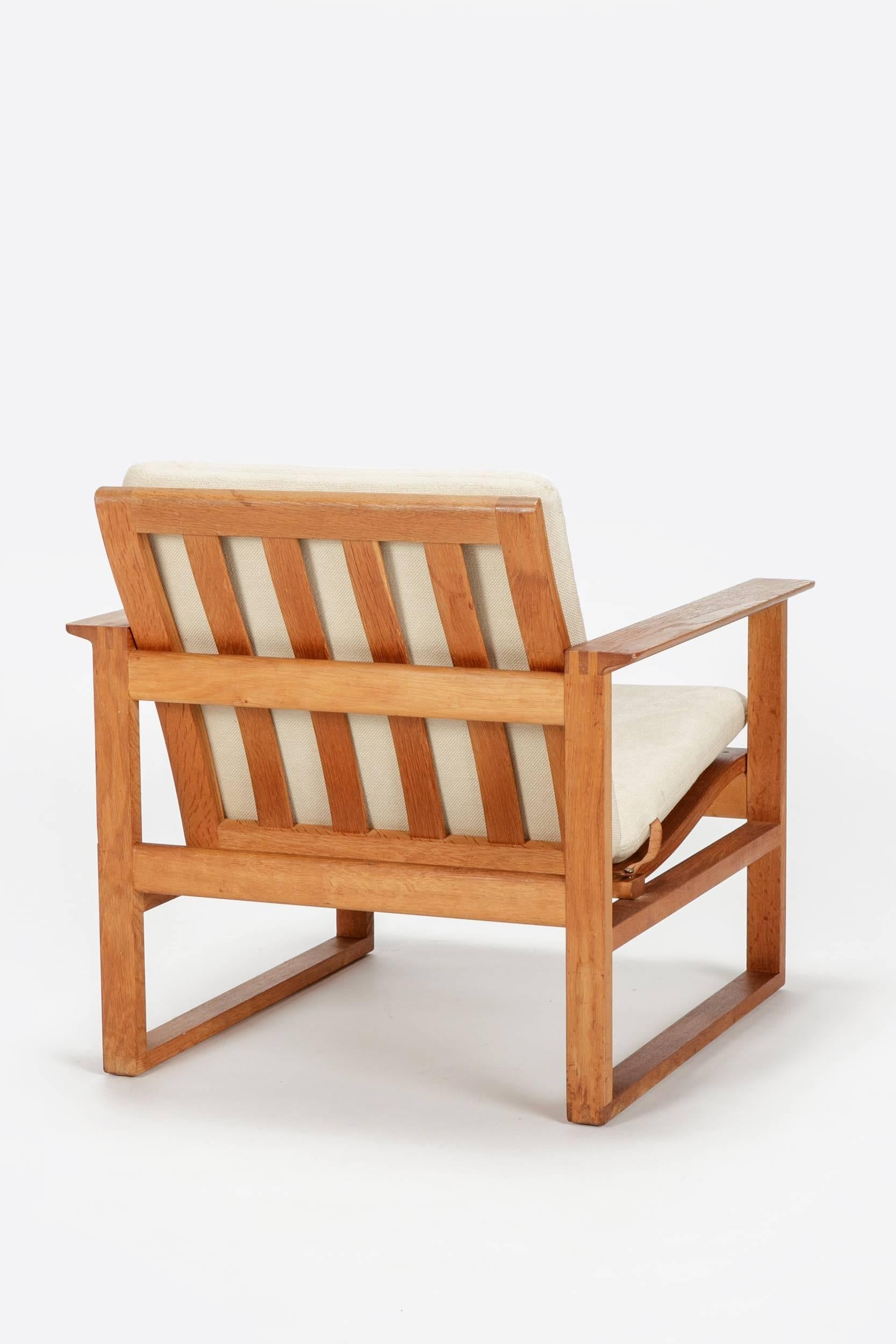 Danish Borge Mogensen Lounge Chair 2256 Oak, 1956 (Dänisch)
