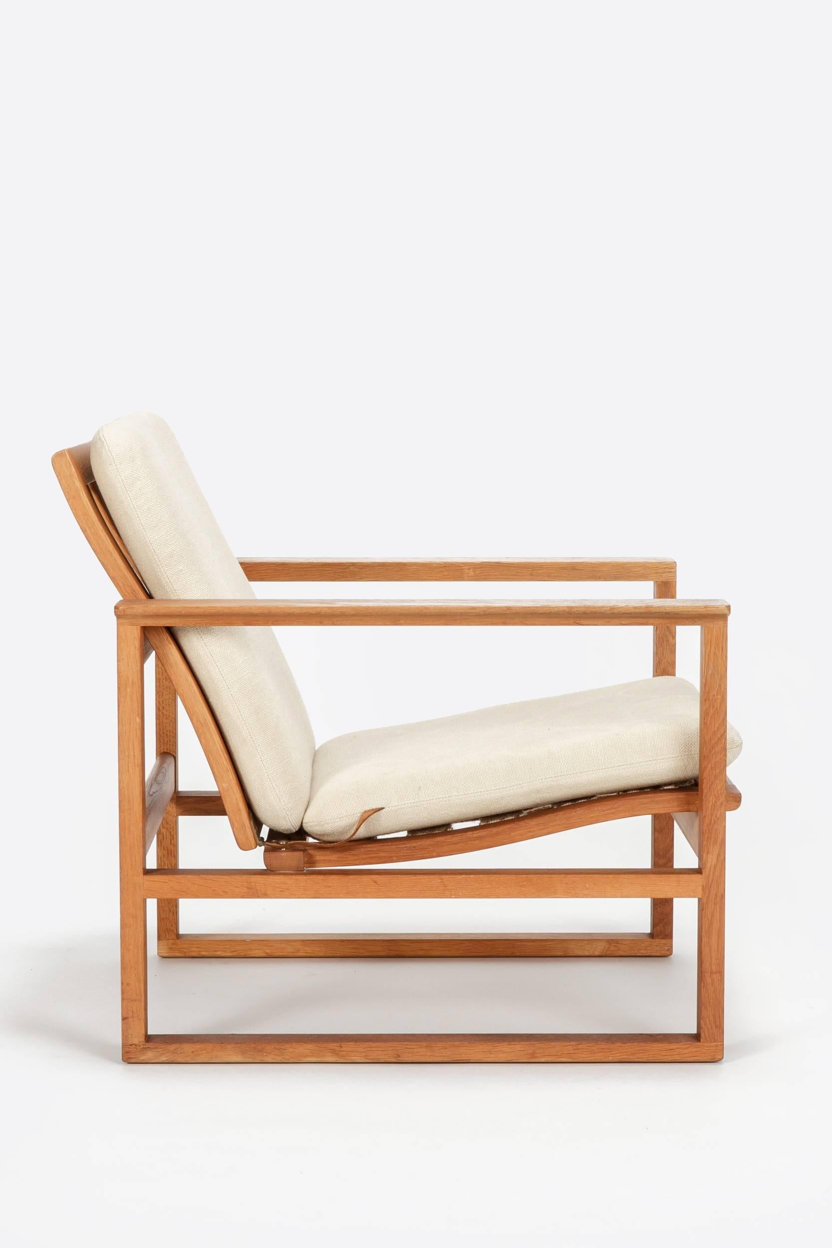 Danish Borge Mogensen Lounge Chair 2256 Oak, 1956 (Skandinavische Moderne)