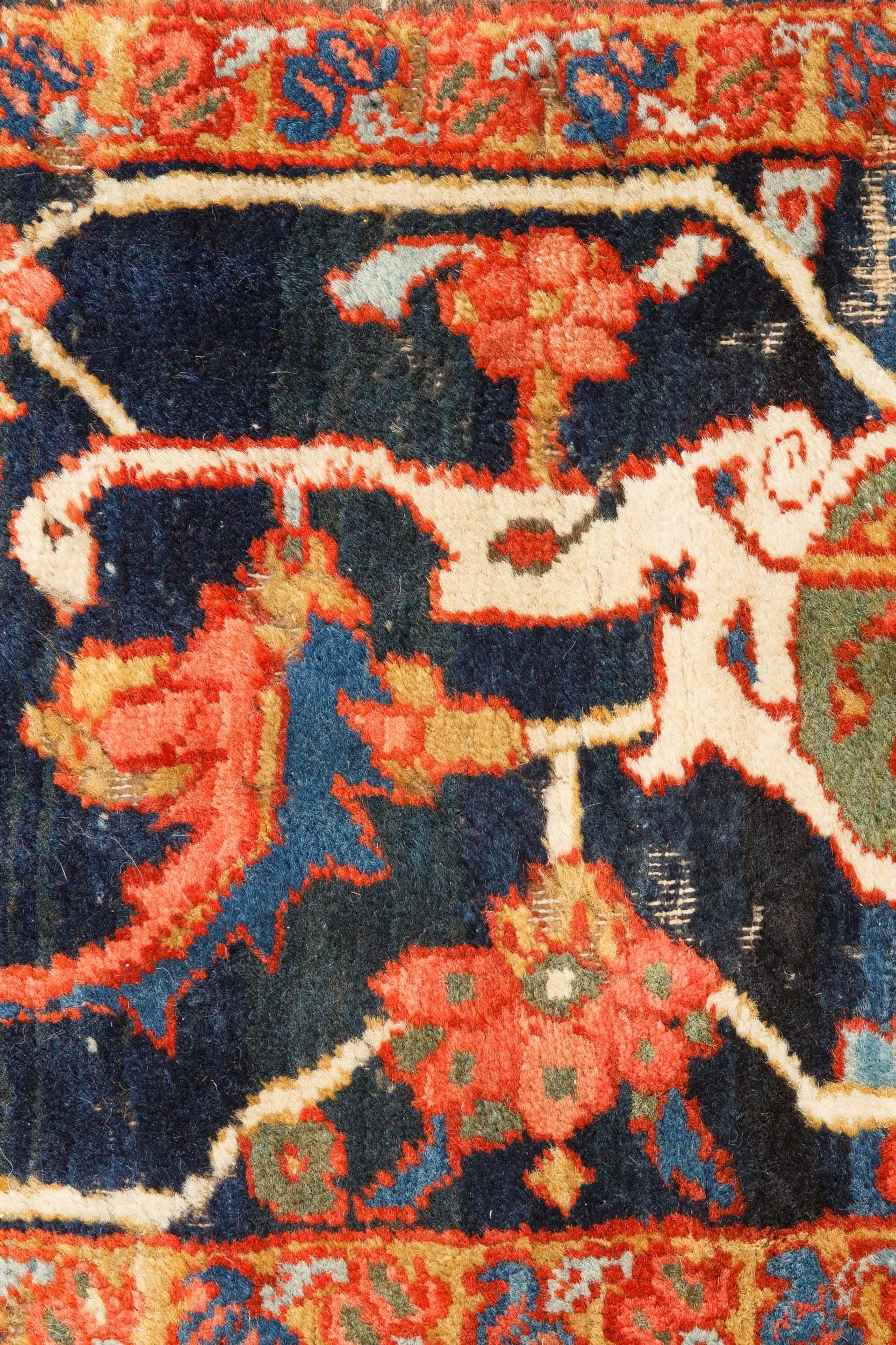 19th Century Richly Colored Antique Persian Heriz Serapi Carpet