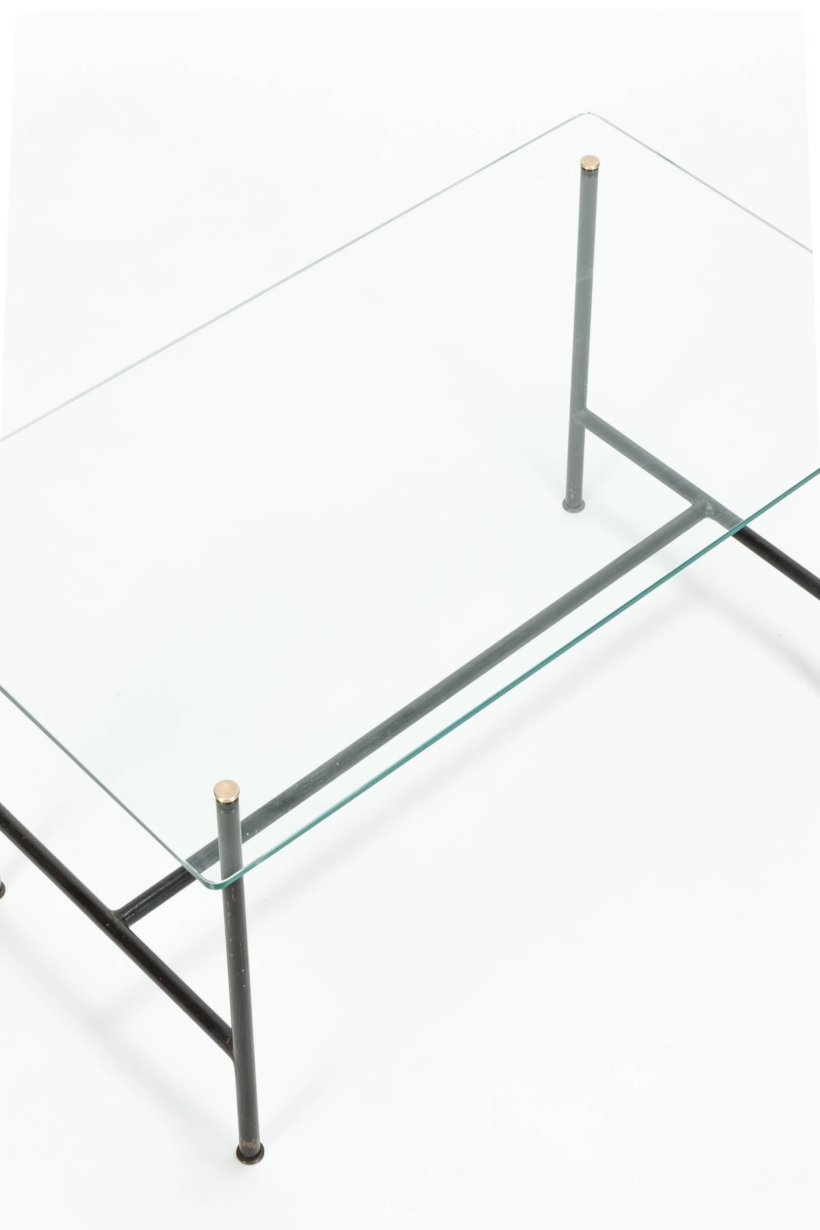 Pierre Guariche Coffee Table Glass and Steel, 1950s In Excellent Condition In Basel, CH