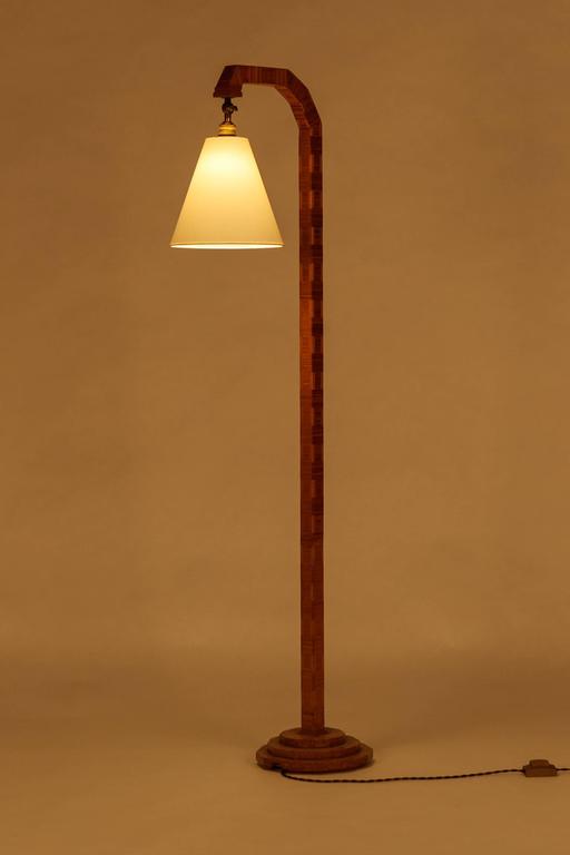 Art Deco Floor Lamp Cherry Wood Blocks, 1930 at 1stDibs