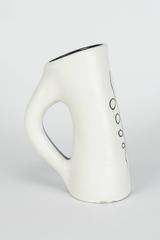 Vallauris Ceramic Pitcher Black and White by Charles René Neveux, 1950s