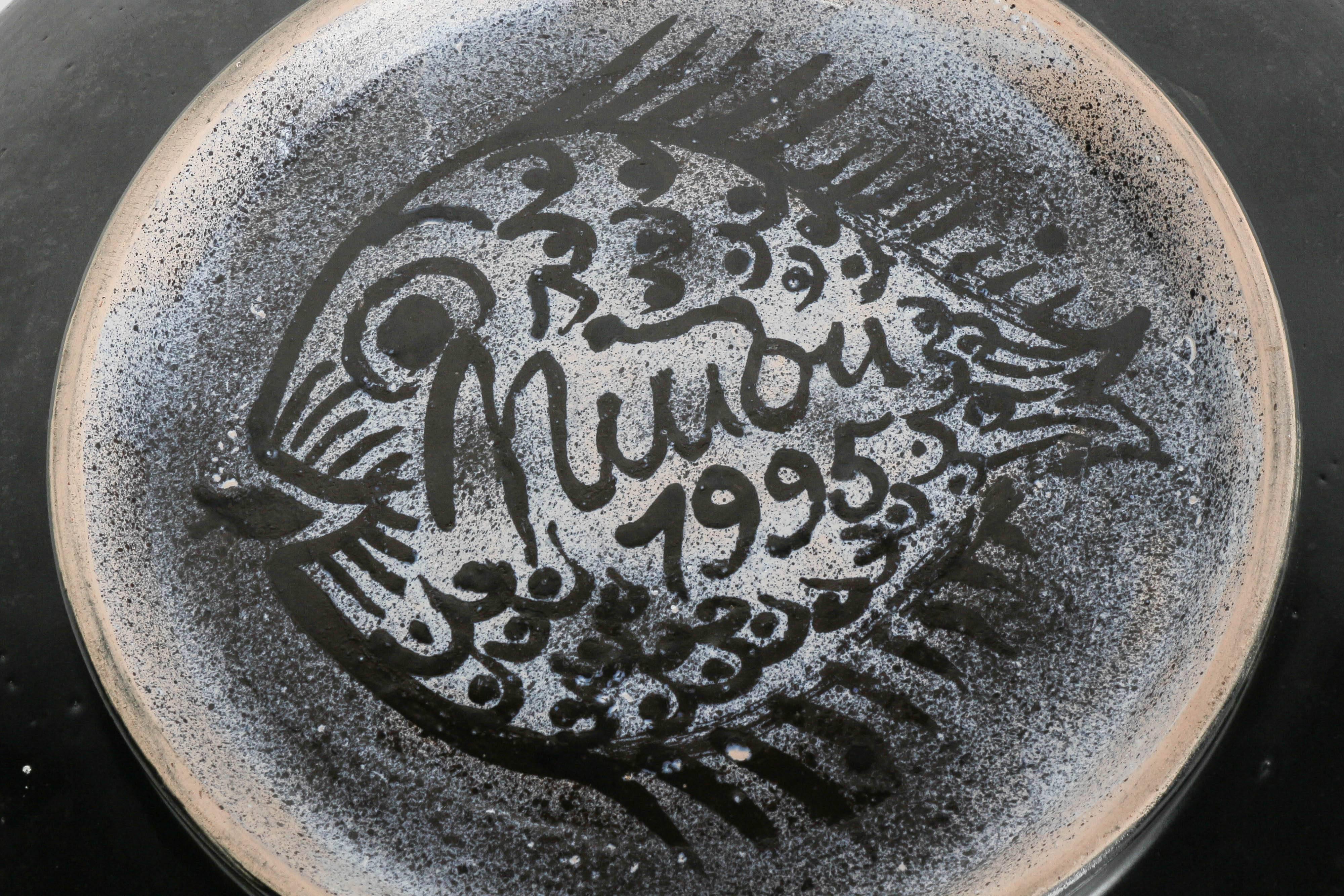 Ninon Vester Müller Ceramic Bowl Fish Pattern, 1970s 2