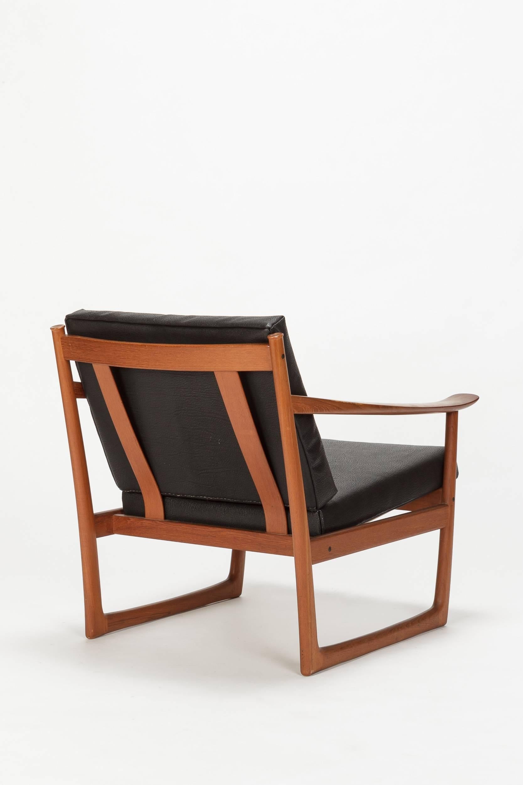 Oiled Peter Hvidt & Orla Mølgaard Nielsen Lounge Chairs Horse Leather and Teak