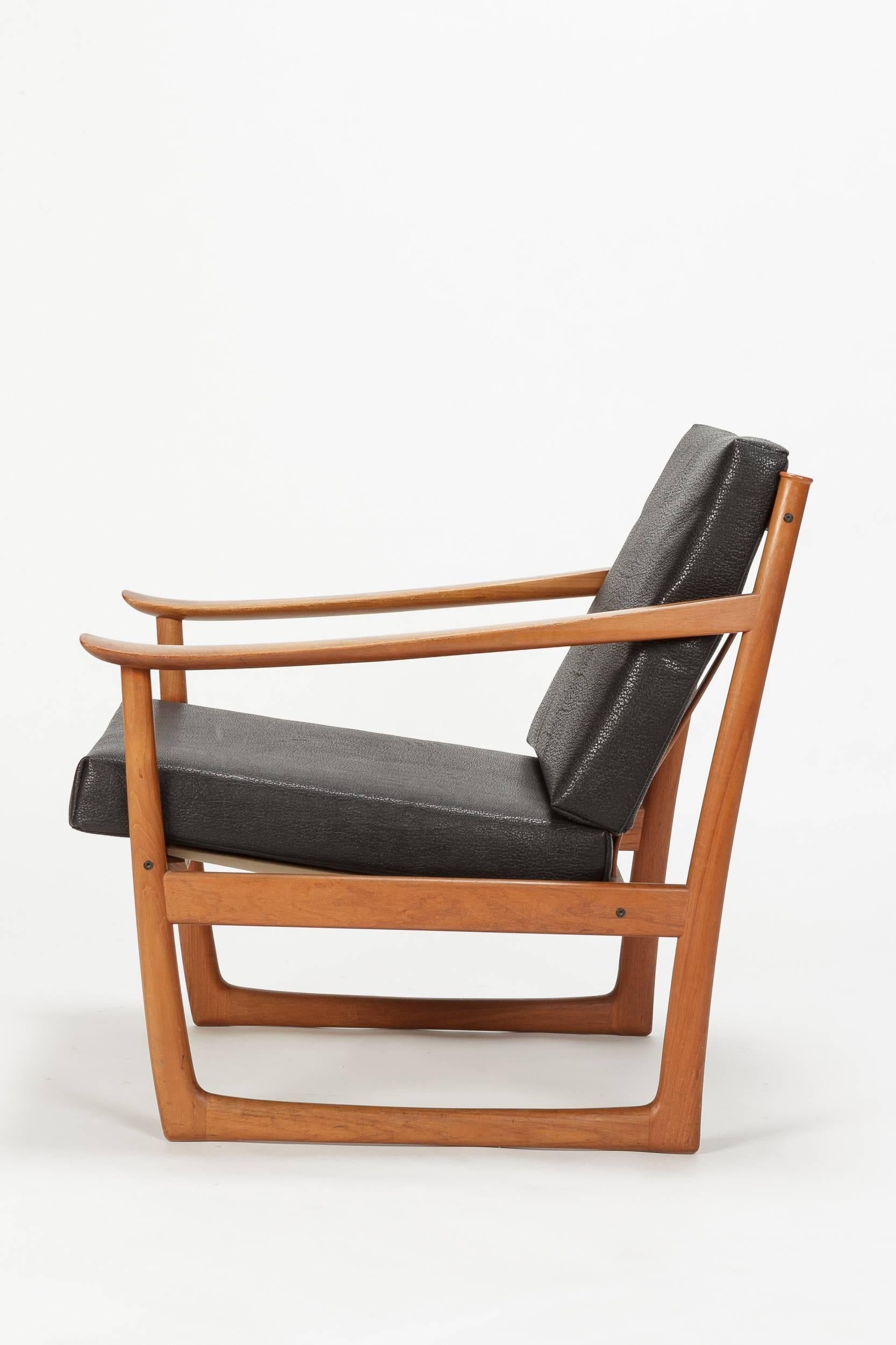 Mid-Century Modern Peter Hvidt & Orla Mølgaard Nielsen Lounge Chairs Horse Leather and Teak