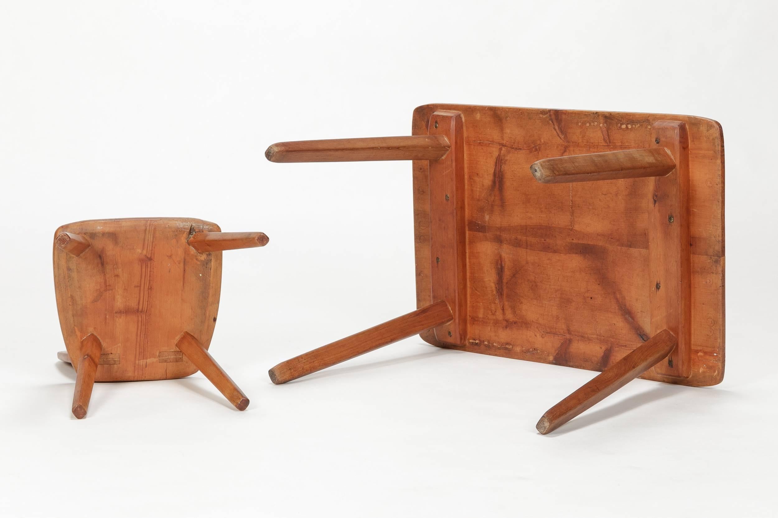 Mid-Century Modern Jacob Müller Swiss Childrens Table and Chair Ash, 1930s
