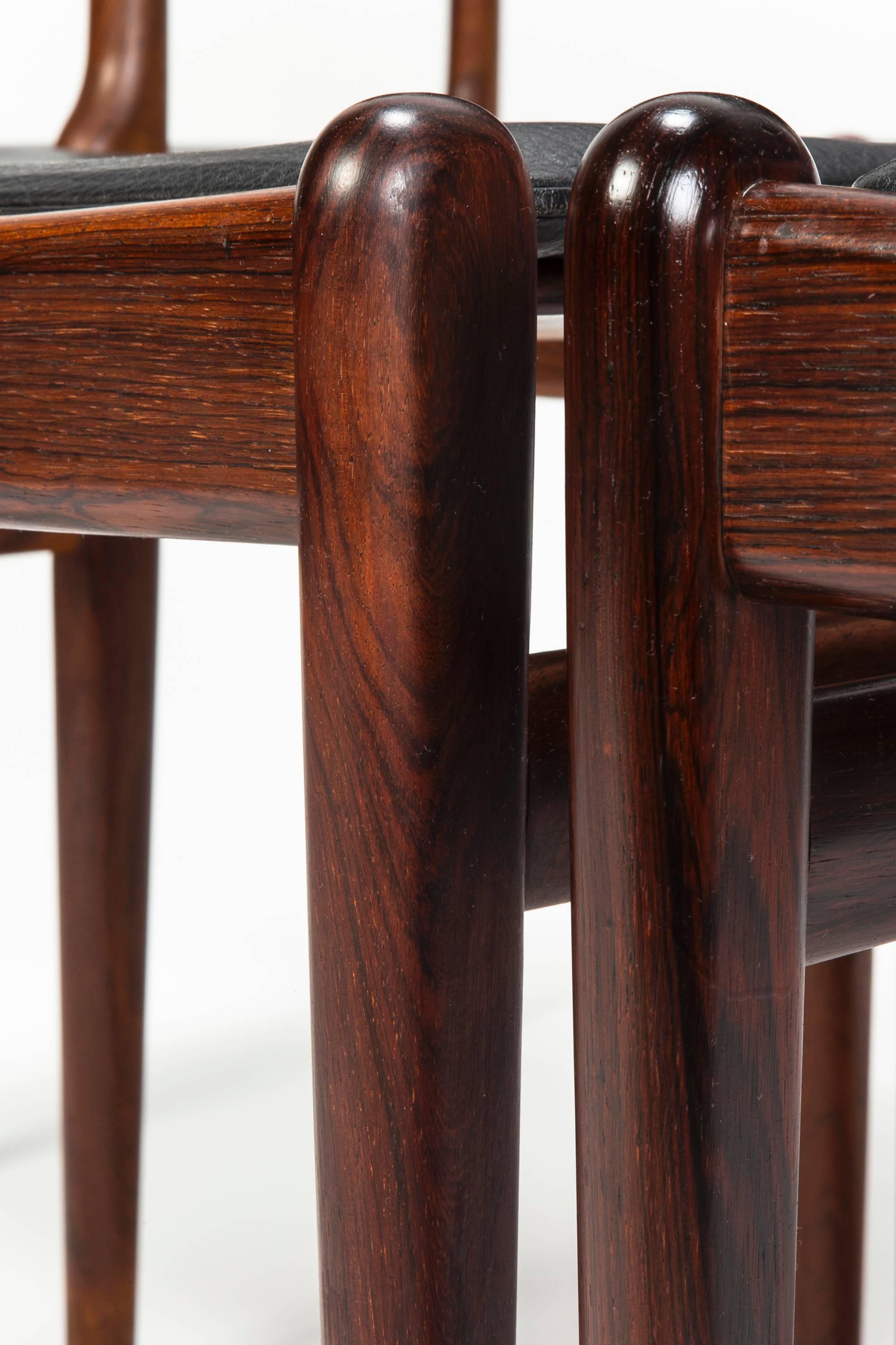 Set of Six Rosewood Dining Chairs by Nanna Ditzel for Søren Willadsen, 1960s For Sale 3
