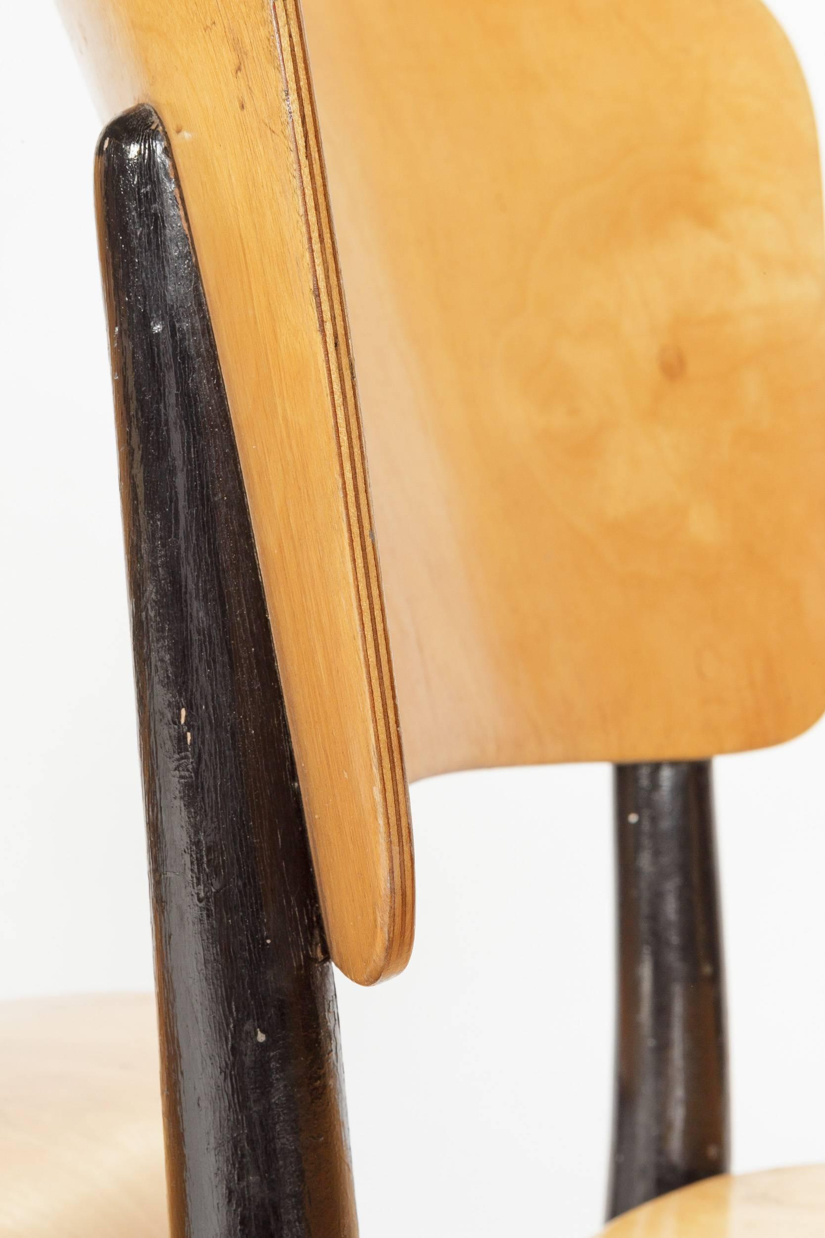 Birch Set of Three Max Bill Chairs for Horgen Glarus, Switzerland, 1957