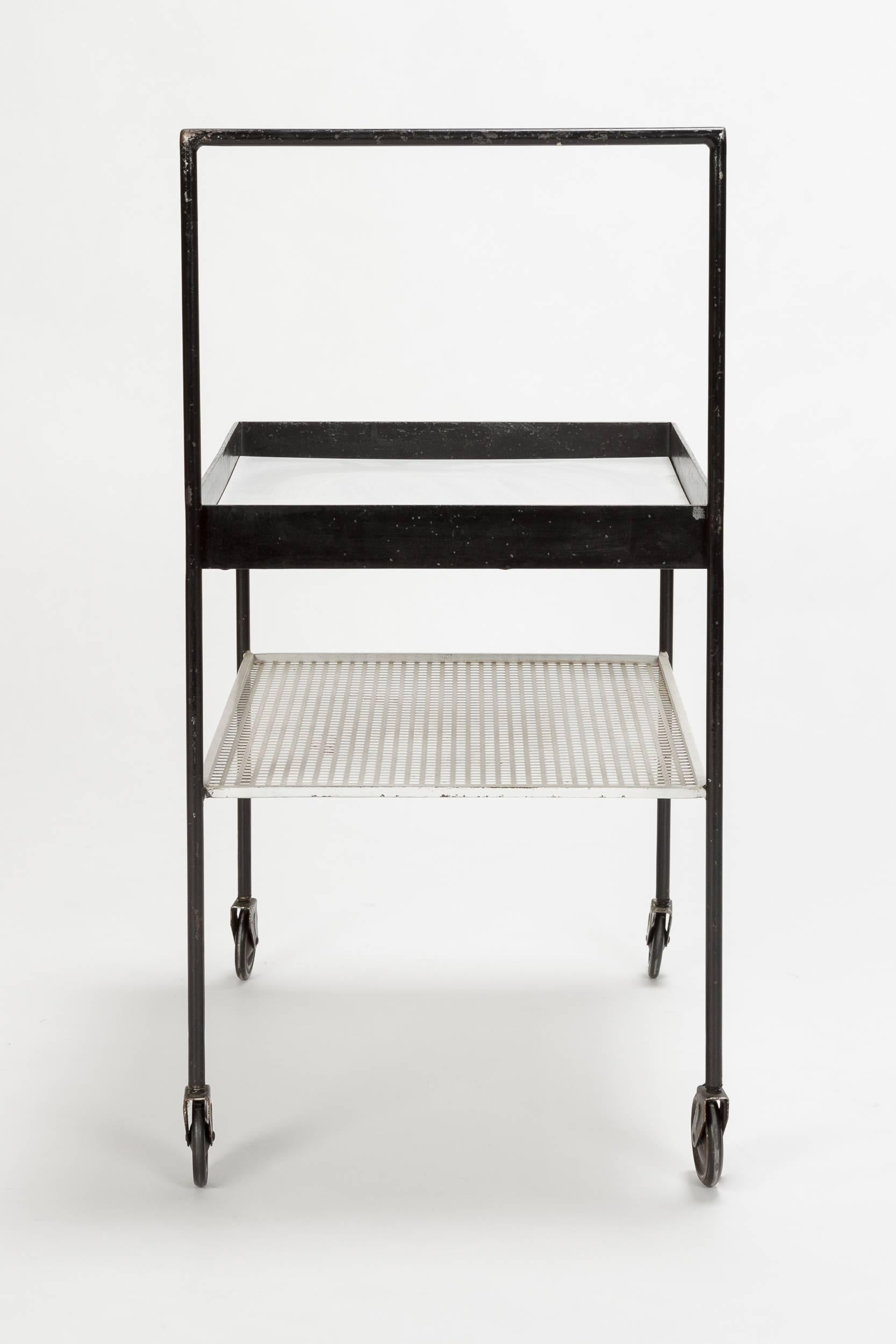 Mid-20th Century French Bar Cart Attributed to Mathieu Matégot, 1950s