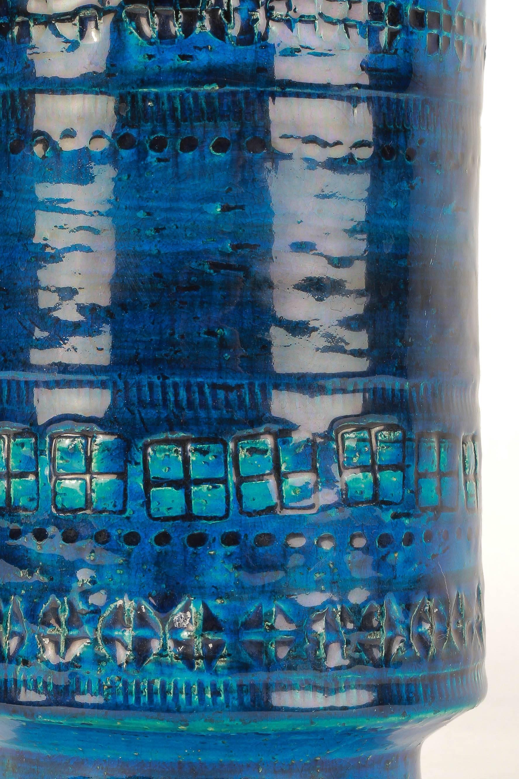 Aldo Londi for Bitossi Rimini Blu Ceramic Vase, 1950s In Excellent Condition In Basel, CH