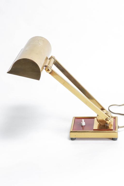 High End French Art Deco Desk Lamp In Brass 1930s At 1stdibs